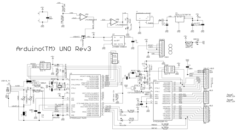 Kretsskjema for Arduino Uno